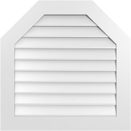 Ekena Millwork Octagonal Top Surface Mount PVC Gable Vent w/ 3-1/2"W x 1"P Standard Frame, 32"W x 32"H GVPOT32X3201SN